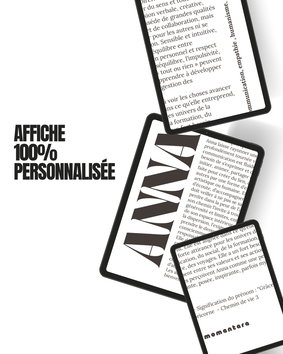 Affiche personnalisée numérologie prénom – Momentara